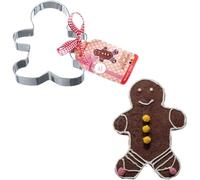 Westmark tagliabiscotti per Pan di Zenzero omino di Pan di Zenzero, Grande, ricetta Inclusa, Lunghezza: Circa 12 cm, Acciaio Inox, Natale, Argento, 35102291