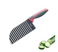 Westmark Taglierina a onde - coltello colorato per verdure, patate, patatine fritte - alimenti complementari per bambini BLW - coltello a onde con rivestimento antiaderente - nero-rosso, 28,3 cm