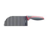 Westmark Taglierina ondulata - coltello colorato per verdure, patate, patatine fritte - BLW alimenti complementari per bambini - coltello ondulato con rivestimento antiaderente - nero-rosso, 28,3 cm