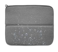 Westmark Tappetini scolapiatti - Tappetino scolapiatti in microfibra molto assorbente, set di 2, piatti puliti senza macchie d'acqua, ripiegabile salva spazio, grigio - 36 x 44 cm