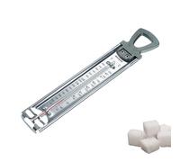Westmark Termometro da zucchero, 1 pezzo, per marmellate e frutta, telaio in acciaio inox con morsetto regolabile, tubo in vetro robusto - argento