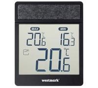 Westmark Termometro Digitale Finestra - Termometro da esterno con ora, avviso gelo, temperatura, min/max, IP44 resistente intemperie, per giardino, serra e uso esterno - ABS