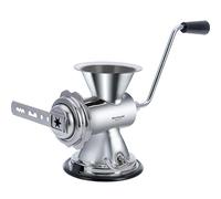 Westmark Tritacarne con 3 dischi perforati, imbuto per salsicce e inserto per impasto, dimensione 8, con ventosa, acciaio inox/plastica, argento, 97772260