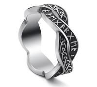 WESTMIAJW Anelli vichinghi per uomo e donna, in acciaio inox, con albero della vita nordico, lupo, runa, nodo celtico, gioielli taglia Q, S, T1/2, V1/2, Y, Z + 1