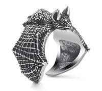 WESTMIAJW Anello a forma di pipistrello/leone/ragno/lupo da uomo e donna, anelli gotici punk in acciaio inossidabile per uomo, gioielli animali, misure O, Q, S, T1/2, V1/2, Y, Z+1, Acciaio