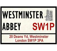 Westminster Abbey Street Road Signs Gifts Street Metal Sign / Targa decorativa retrò 20,3 x 30,5 cm