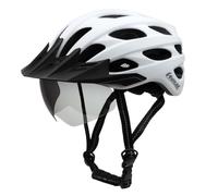 Westt Casco da bicicletta con luce ricaricabile e visiera, per uomo e donna | Occhiali da sole magnetici, luce LED ricaricabile tramite USB-C con 9 modalità di illuminazione, visiera rimovibile
