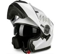 Westt Torque X · Casco Modulare Moto Nero Opaco Doppia Visiera Scooter Motorino · Casco Moto Donna e Uomo · Omologato ECE (S (55-56cm), Bianco)