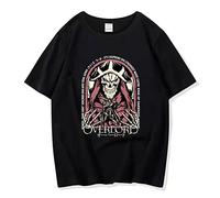 westtrend T-Shirt Overlord Unisex Momonga Pullover Ainz Ooal Gown T-Shirt Anime Overlord Dark Skull T-Shirt per Uomo Donna