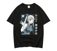 westtrend Unisex Anime Fairy Tail T-Shirt Lucy Heartfilia Anime Printed Cosplay Short Sleeve Etherious Natsu Dragneel Summer Loose Round Neck Top