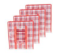 Westward Ho - Borse per la spesa riutilizzabili, resistenti, confezione da 4, colore rosso, misura Jumbo (80 x 55 x 33 cm) di alta qualità, con manici cuciti e design impermeabile