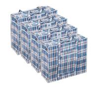 Westward Ho! Confezione da 4 borse per la spesa riutilizzabili, resistenti, piccole 40,6 x 35,6 x 15,2 cm, impermeabili, manici rinforzati, sacchetti ecologici durevoli per la spesa, blu