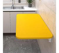 WESTWILD Scrivania da Parete Pieghevole Gialla da 90x50 cm, postazione di Lavoro, scrivania per Computer da Ufficio Domestico con Design a ribalta, Tavolo da Pranzo a Parete, banco da Lavoro pieghevo