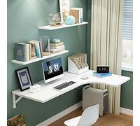 WESTWILD Scrivania Galleggiante da Parete, Tavolo Stabile, Durevole, Pieghevole, Facile da installare, carico Massimo 50 kg, 5 Colori (Bianco 100 * 70 * 50 cm)