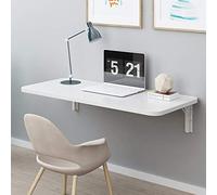 WESTWILD Scrivania Pieghevole per Computer in Legno da Parete Galleggiante con Accessori Ideale per Ufficio Domestico Lavanderia Bar Cucina Sala da Pranzo Studio o banco da Lavoro (70x50 cm/28x20 pol