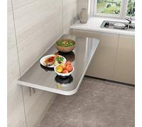 WESTWILD Tavolo da Pranzo Pieghevole da Cucina a Parete Galleggiante, scrivania in Acciaio Inox 304, banco da Lavoro Multifunzione, scrivania per Lavanderia con capacità di 100 kg, 12 (100x40 cm)