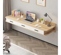 WESTWILD Tavolo da Trucco sospeso con cassetto, Comodino sospeso, scrivania in Legno per Computer Portatile, scrivania a Parete, Comodino a Parete per Camera da Letto e Soggiorno, mobiletto per trucc