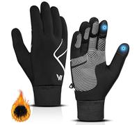 WESTWOOD FOX Guanti da Corsa Invernali, Guanti da Ciclismo Caldi, Leggeri, Antiscivolo, Touchscreen per Uomo e Donna, Guanti con Fodera Termica per Sport, Lavoro, Escursionismo, Guida. (Nero, S)