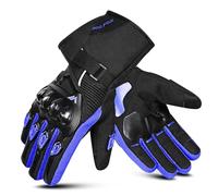 WESTWOOD FOX Guanti da moto invernali per uomo e donna, guanti da moto impermeabili, touchscreen, leggeri, guanti da guida con protezione calda per BMX, ATV, UTV, mountain bike (BLU, L)