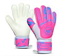 WESTWOOD FOX Guanti da portiere,protezione per le dita,guanti da portiere da calcio,bambini, ragazzi e adulti, (ROSA-BIANCO, Taglia 8 adatta per ragazzi e adolescenti, Ambidestro)