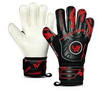 WESTWOOD FOX Guanti da portiere,protezione per le dita,guanti da portiere da calcio,bambini, ragazzi e adulti, (NERO-ROSSO, Taglia 8 adatta per ragazzi e adolescenti, Ambidestro)