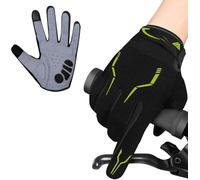 WESTWOOD FOX WFX Guanti da ciclismo a manica lunga per mountain bike, guanti touch screen MTB imbottiti antiscivolo per MTB, bici da corsa, sport, per donna e uomo (nero neon, S)