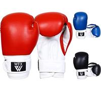 WESTWOODFOX Guanti da Boxe per Bambini per Arti Marziali Sparring Junior Guanti in Pelle Resistente MMA Allenamento Guanti da Sacco da Boxe Striking Muay Thai Kick Boxing Ragazzi e Ragazze (Rosso,