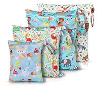 Wet Bag,Borse per il naso, 4 pezzi, sacchetti bagnati per pannolini, impermeabili, borsa per pannolini organizer, Animale., Tasca per il naso