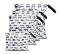 Wet Bag Dry Bag Borsa Impermeabile Borsa Pannolini Borsa Porta Pannolini 4Pcs Impermeabile Riutilizzabile Organizzatore Trucchi Wet Dry Bag Impermeabile Sacchetto del Pannolino Lavabile con Zip