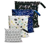 Wet Bag Dry Bag Borsa Impermeabile Borsa Pannolini Borsa Porta Pannolini 4Pcs Impermeabile Riutilizzabile Organizzatore Trucchi Wet Dry Bag Impermeabile Sacchetto del Pannolino Lavabile con Zip