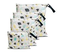 Wet Bag Dry Bag Borsa Impermeabile Borsa Pannolini Borsa Porta Pannolini 4Pcs Impermeabile Riutilizzabile Organizzatore Trucchi Wet Dry Bag Impermeabile Sacchetto del Pannolino Lavabile con Zip