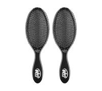 Wet Brush, Confezione da 2 spazzole districanti, con setole IntelliFlex ultra morbide, scioglie i nodi con facilità, per tutti i tipi di capelli, su capelli bagnati e asciutti, nero classico
