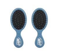 Wet Brush - Mini spazzola districante per capelli, setole IntelliFlex ultra morbide, scorre attraverso i nodi con facilità, tutti i tipi di capelli, confezione da 2, blu