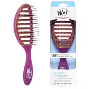Wet Brush Spazzola per capelli Speed Dry in ceramica, colore viola, design ventilato e morbide setole HeatFlex per un'asciugatura sicura, manico ergonomico per districare senza dolore, accessori per