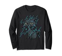 Wet Cat in Rain Funny Relatable Mood Maglia a Manica