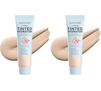 Wet n Wild, Bare Focus Tinted Hydrator, Crema Viso Colorata Idratante con Acido Ialuronico e Squalano Vegano, Texture Leggera, Copertura Media e Finish Matte Luminoso, Light Medium (Confezione da 2)