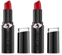 Wet n Wild, Megalast Lipstick, Rossetto Matte Idratante di Lunga Durata, Formula Extra-morbida con Microsfere, Coenzima Q10, Vitamine A & E, Stoplight Red (Confezione da 2)