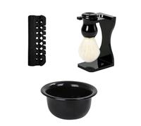 Wet Shave Kit Manual Lathering - Grooming Tool with Stand Manual Shaving | Set manuale per parrucchiere per il soggiorno, il viaggio, il fidanzato d'affari, il kit manuale di lavaggio a mano in