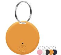 Wetag Mini Intelligent Bluetooth Tracker, Portable Real-Time GPS Locator for Dogs Cats Keys Luggage Backpack, Works with Apple Find My & Android Devices (Yellow)