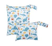 Wetbag Pannolini,2 pezzi,Borsetta porta pannolini ecologica e impermeabile,con Cerniera Contenere i Pannolini Organizer Porta Pannolini,Organizzatore Lavabile per Bambini, Borsa per Viaggi