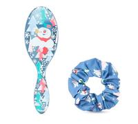 Wet Brush Festive Frosty The Snowman - Districante originale, setole ultra morbide per tutti i tipi di capelli, 1 spazzola e un elastico per ogni set regalo di pennelli festivi