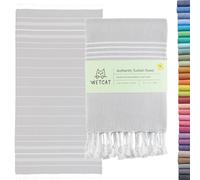 WETCAT Asciugamano da spiaggia turco oversize 38 x 71 cm, 100% cotone, senza sabbia, ad asciugatura rapida, extra large, leggero, accessorio da spiaggia, idea regalo, grigio chiaro