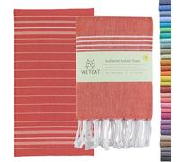 WETCAT Asciugamano da spiaggia turco oversize 38 x 71 cm, 100% cotone, senza sabbia, ad asciugatura rapida, extra large, leggero, da viaggio, per adulti, accessori da spiaggia, idea regalo, rosso