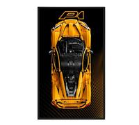 WETCEAOM Cornice da parete compatibile con Lego Technic McLaren P1 42172, pannello di montaggio a parete compatibile con blocchi di costruzione Lego, dimensioni: 75 x 45 cm (senza modello) (nero)