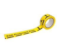 WETEC Nastro di marcatura "ESD Protected Area", ESD, 50 mm, 33 m (pellicola di marcatura), diametro interno: 76 mm/spessore del materiale: 130 µm, simbolo di avvertimento ESD e scritta "ESD Protected