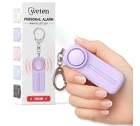 Weten - Portachiavi con allarme personale, 130 dB, con luce LED, per donne, uomini, bambini, anziani e jogging, colore: Viola