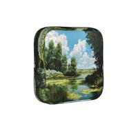 Wetland Scenery Print - Borsa per assorbenti igienici, portatile, con cerniera, per donne e ragazze