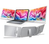 WEU Estensore schermo per computer portatile, 14 pollici, 1200P FHD, triplo monitor per computer portatile, rotazione di 205°, schermo doppio monitor per laptop da 12-16,5 pollici Tipo-C/HDMI/USB-A