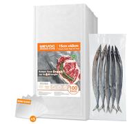 Wevac 100 Buste Sottovuoto Alimenti 15x40cm, Antistrappo e Resistenti | con 5 Fogli Protettivi Antiforatura, Ideali per Spaghetti e Salsicce, Goffrati, Senza BPA, per Congelamento, Microonde
