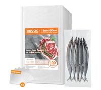 Wevac Core Sacchetti Sottovuoto 15×30 cm - 100 Pezzi - Ultra Resistenti + 5 Fogli Anti-Perforazione - Confezione Convenienza per Conservazione e Sous-Vide